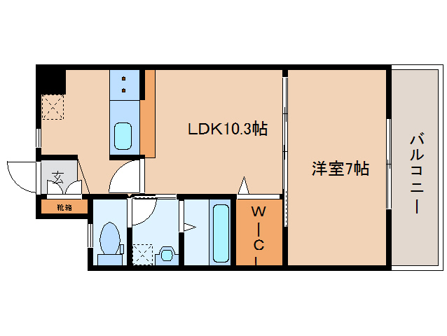 奈良市法華寺町のマンションの間取り