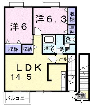 さぬき市長尾西のアパートの間取り