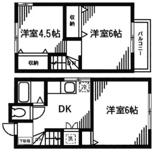 新田 D棟の間取り