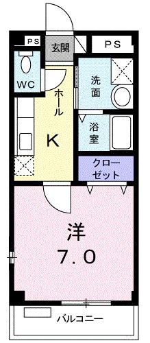 鳥取市浜坂のマンションの間取り