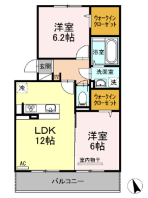 ラナ　マラキ　A棟の間取り