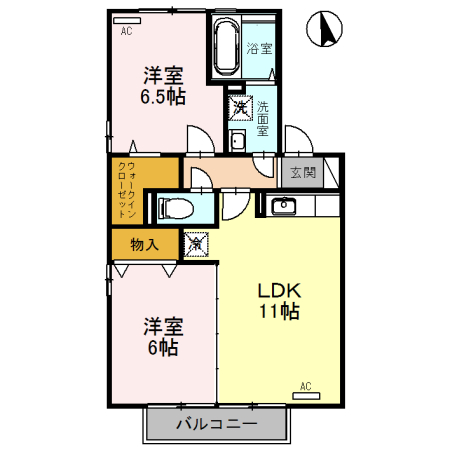 リビングタウン上堀　Ｂの間取り