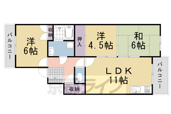 スクエアメゾン並河Ｂの間取り