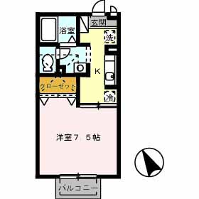 高知市薊野西町のアパートの間取り