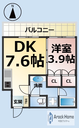 名古屋市熱田区旗屋のマンションの間取り