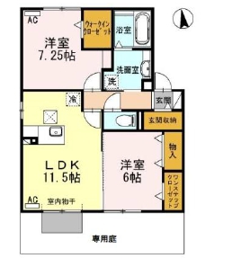 刈谷市半城土町のアパートの間取り