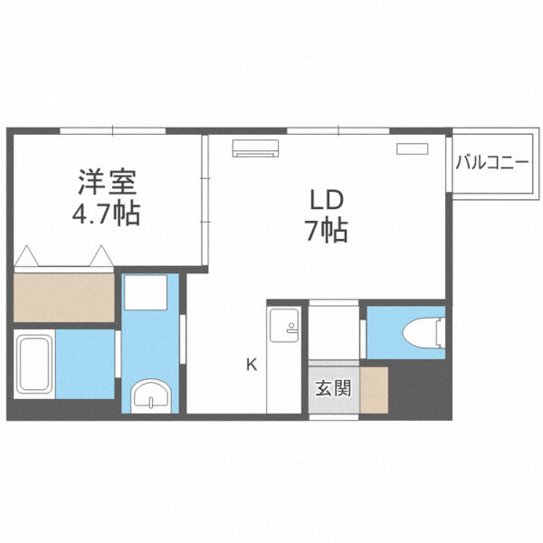 【札幌市豊平区美園五条のマンションの間取り】