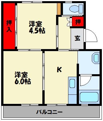 飯塚市横田のマンションの間取り