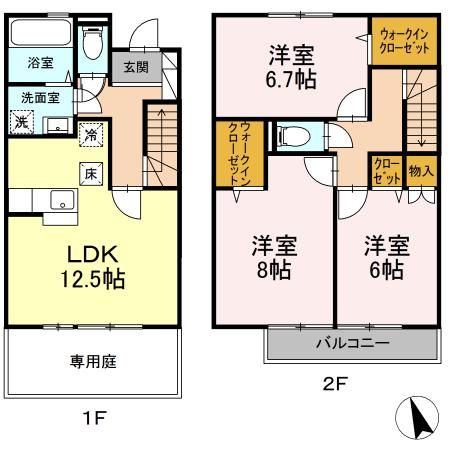 ローズコート・Ｈ　Ａ棟の間取り