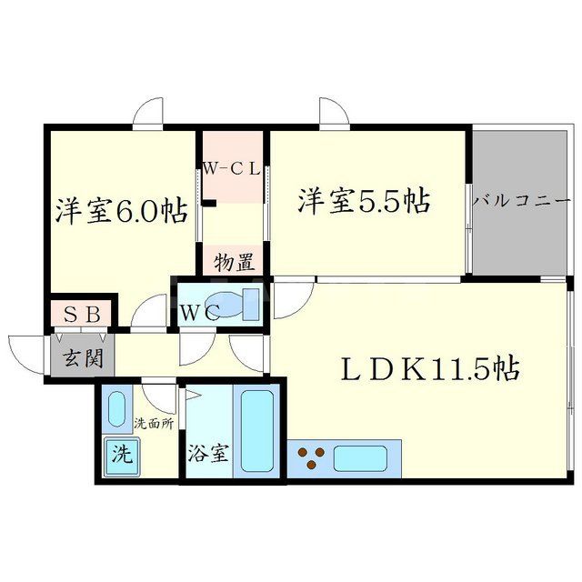 カーサボニータの間取り