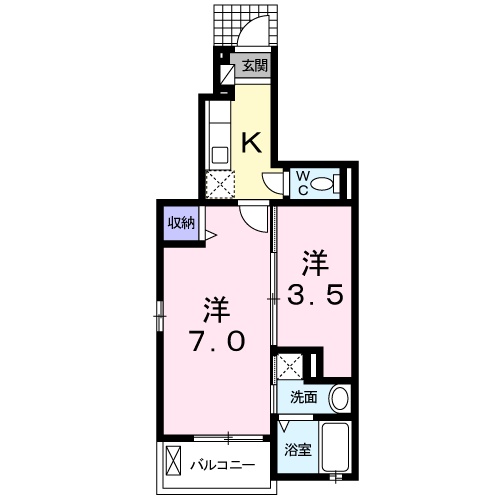 豊橋市向山西町のアパートの間取り