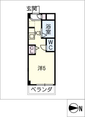 シャトー岐大　Ａ棟の間取り