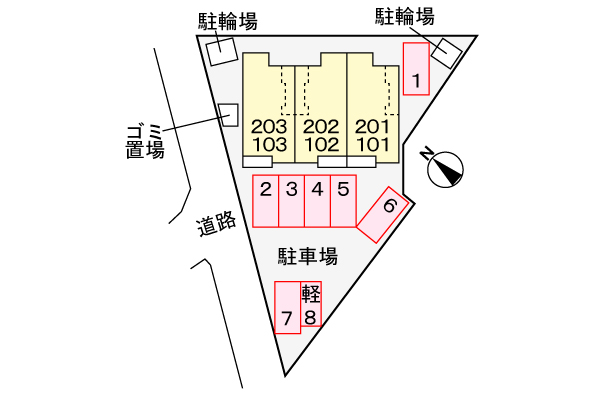 【高砂市伊保東のアパートの駐車場】