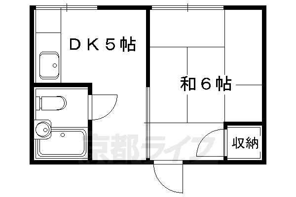 京都市左京区岩倉西宮田町のアパートの間取り