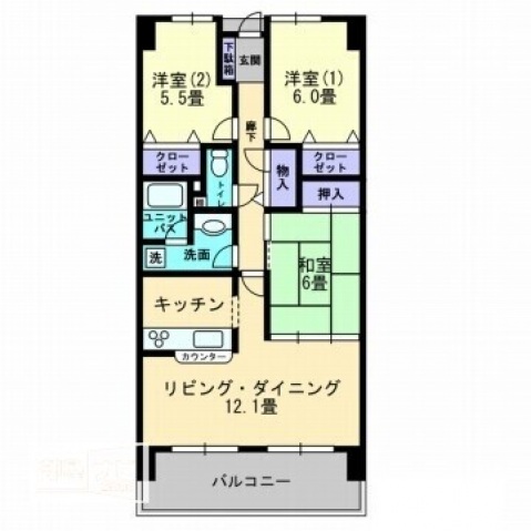 アルファステイツ老松町弐番館の間取り