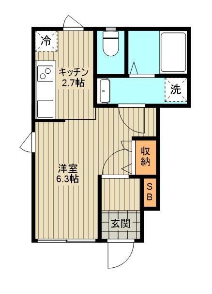 世田谷区喜多見のアパートの間取り