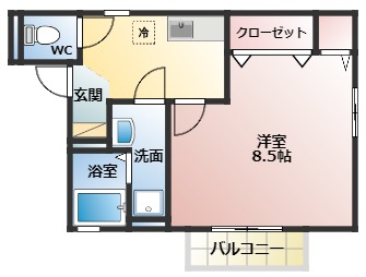 柏原市法善寺のアパートの間取り