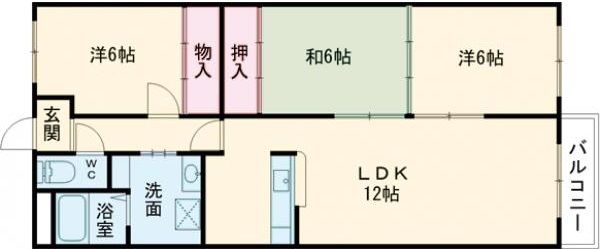 苫小牧市字高丘のマンションの間取り