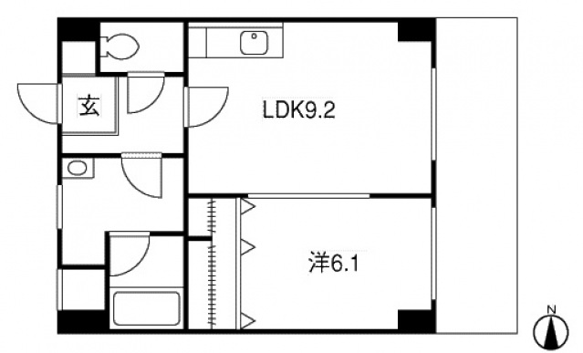 安芸郡府中町浜田のマンションの間取り