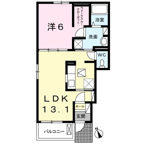 下関市長府中土居本町のアパートの間取り