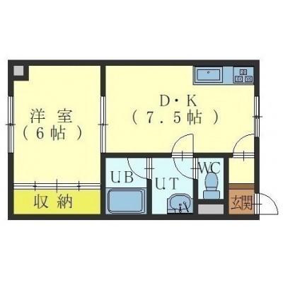 函館市白鳥町のマンションの間取り