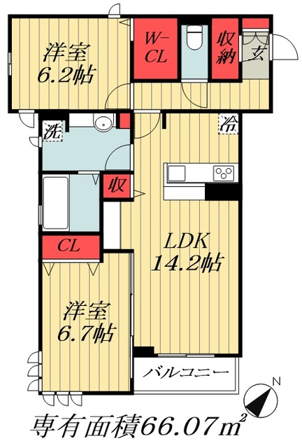 市川市妙典のアパートの間取り