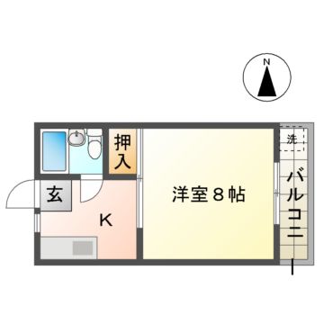 宇治市五ケ庄のマンションの間取り