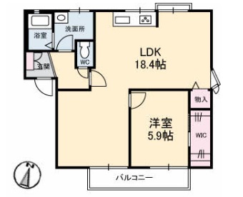 防府市大字田島のアパートの間取り