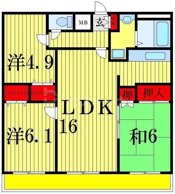 墨田区八広のマンションの間取り