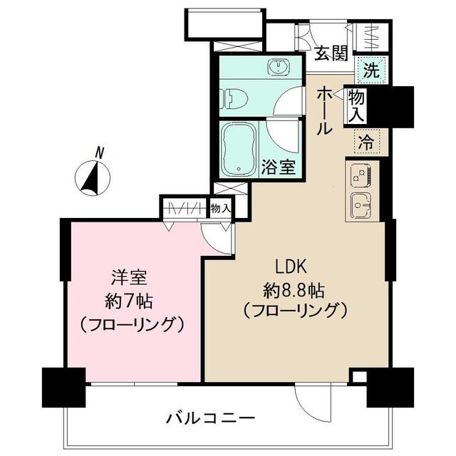 新宿区北新宿のマンションの間取り