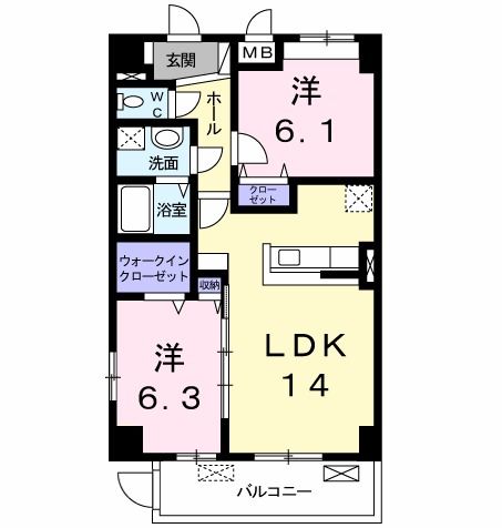 ディアコート新長田の間取り写真