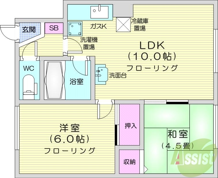 地下鉄東西線 二十四軒駅 徒歩6分 3階建 築42年の間取り写真