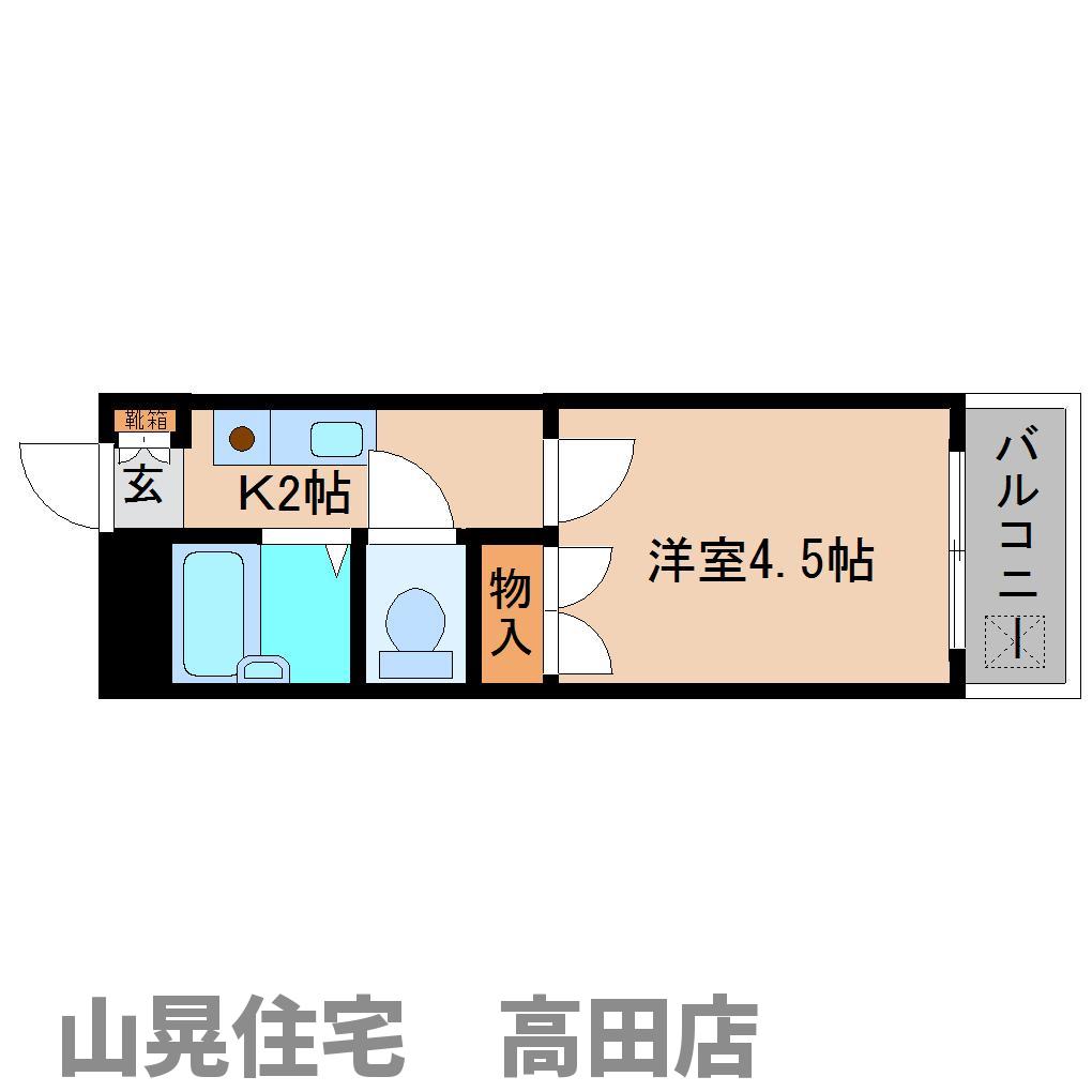 大和高田市西三倉堂のマンションの間取り