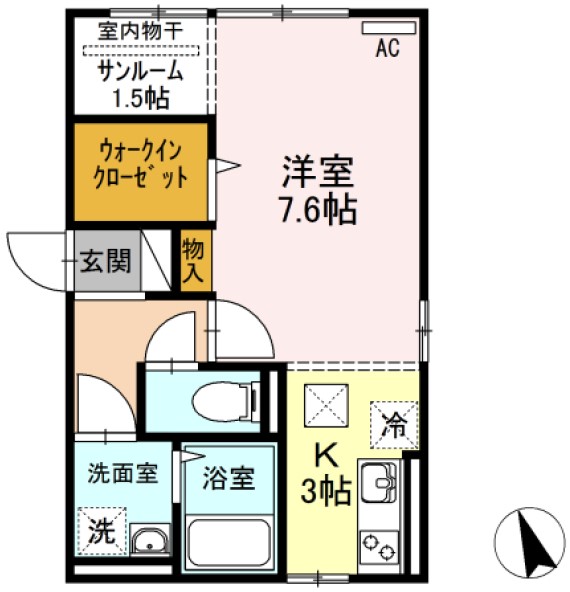 新潟市西区平島のアパートの間取り