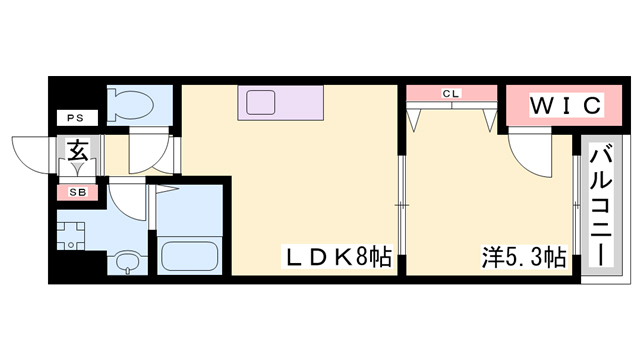 神戸市兵庫区鵯越町のマンションの間取り