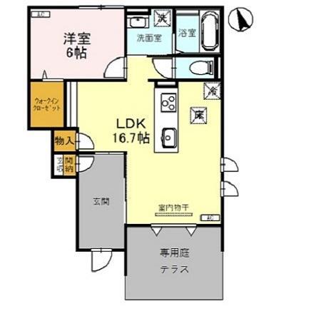 新潟市東区中興野のアパートの間取り