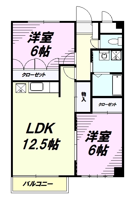 八王子市散田町のマンションの間取り