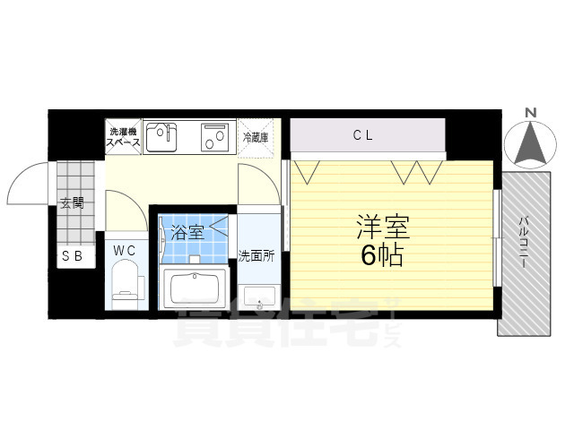 東大阪市足代北のマンションの間取り