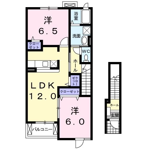 関市倉知のアパートの間取り