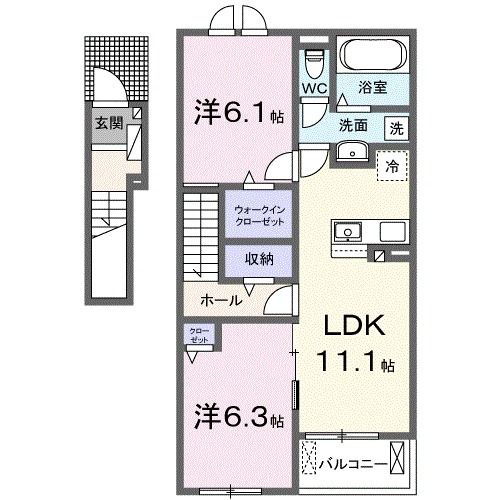 高松市元山町のアパートの間取り