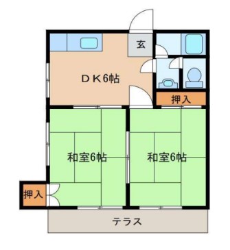 姫路市白国のアパートの間取り