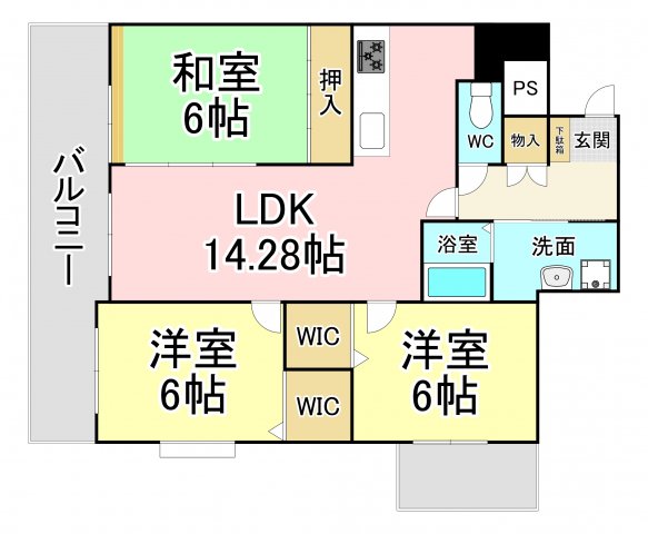 北九州市若松区ひびきの南のマンションの間取り