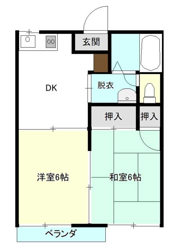 福山市新市町大字戸手のアパートの間取り