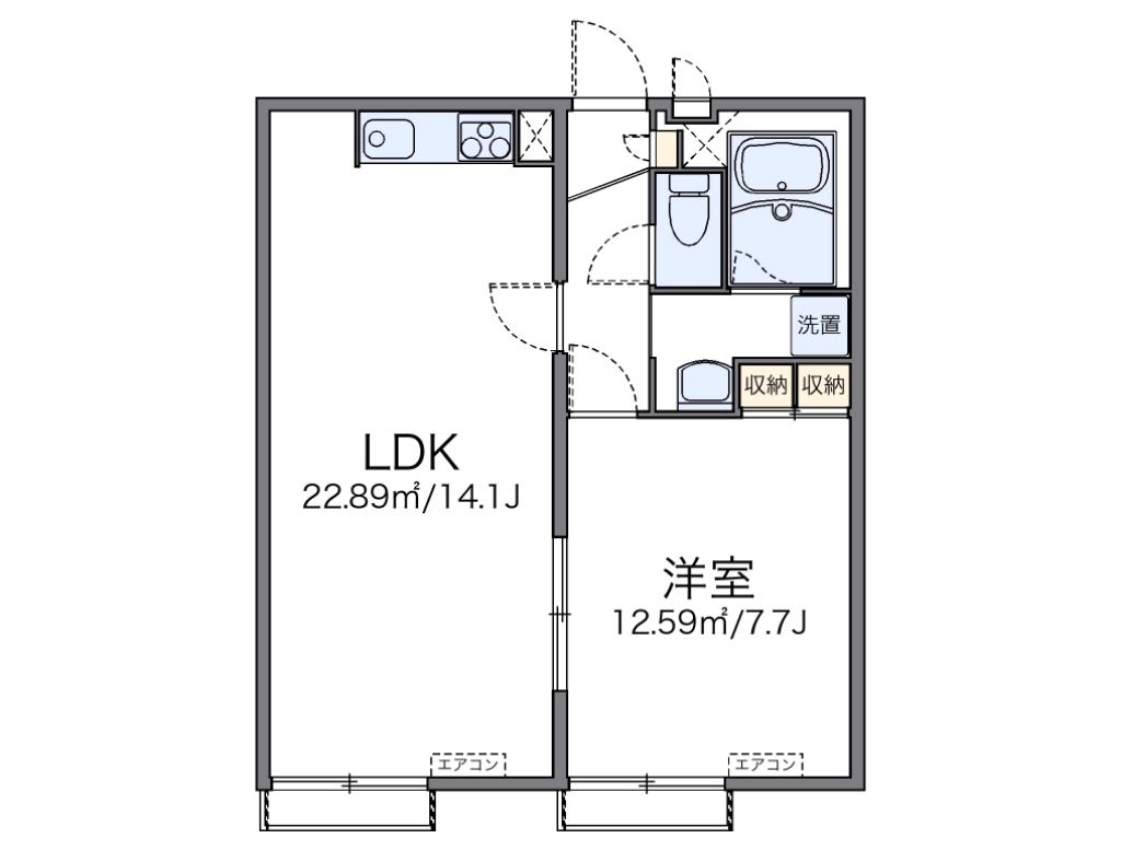 レオパレスやちよの間取り