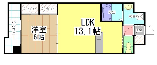 北九州市八幡東区西本町のマンションの間取り