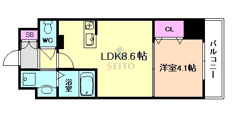 大阪市淀川区新高のマンションの間取り