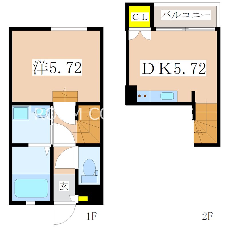 【姶良市西餅田のアパートの間取り】