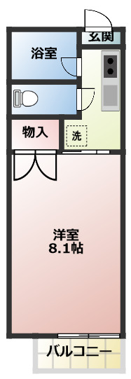 小牧市大字二重堀のアパートの間取り