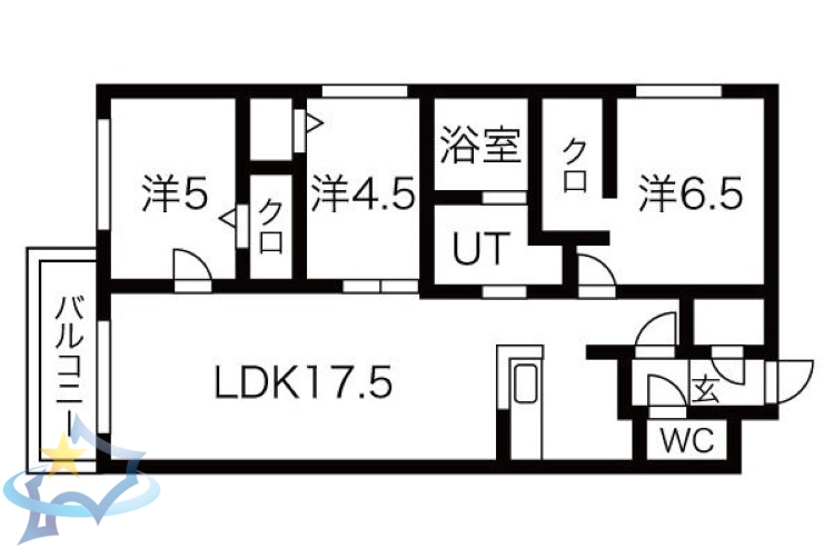 札幌市白石区栄通のマンションの間取り