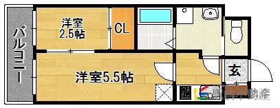 福岡市中央区平尾のマンションの間取り